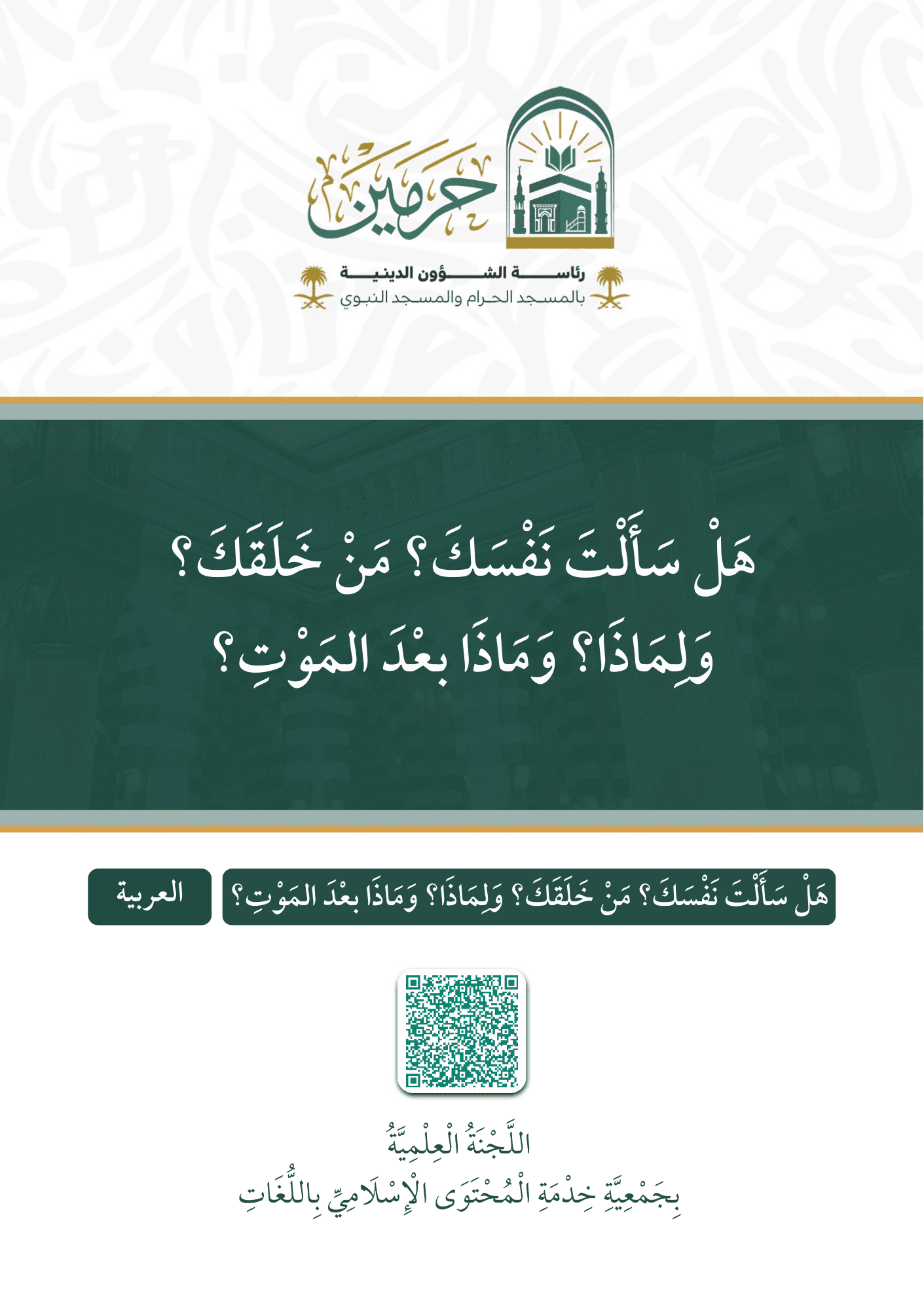 هل سألت نفسك؟ من خلقك؟ ولماذا؟ وماذا بعد الموت؟